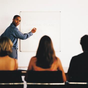 Teacher teaching in a classroom